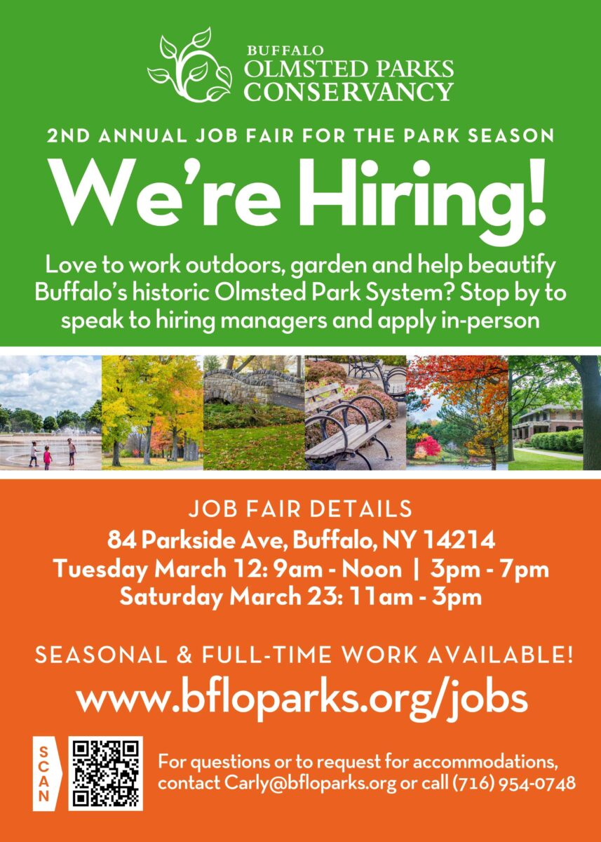 Events from March 12 September 12, 2023 Buffalo Olmsted Parks