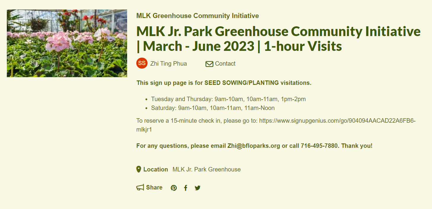 MLK Greenhouse 1 hour appointment preview image