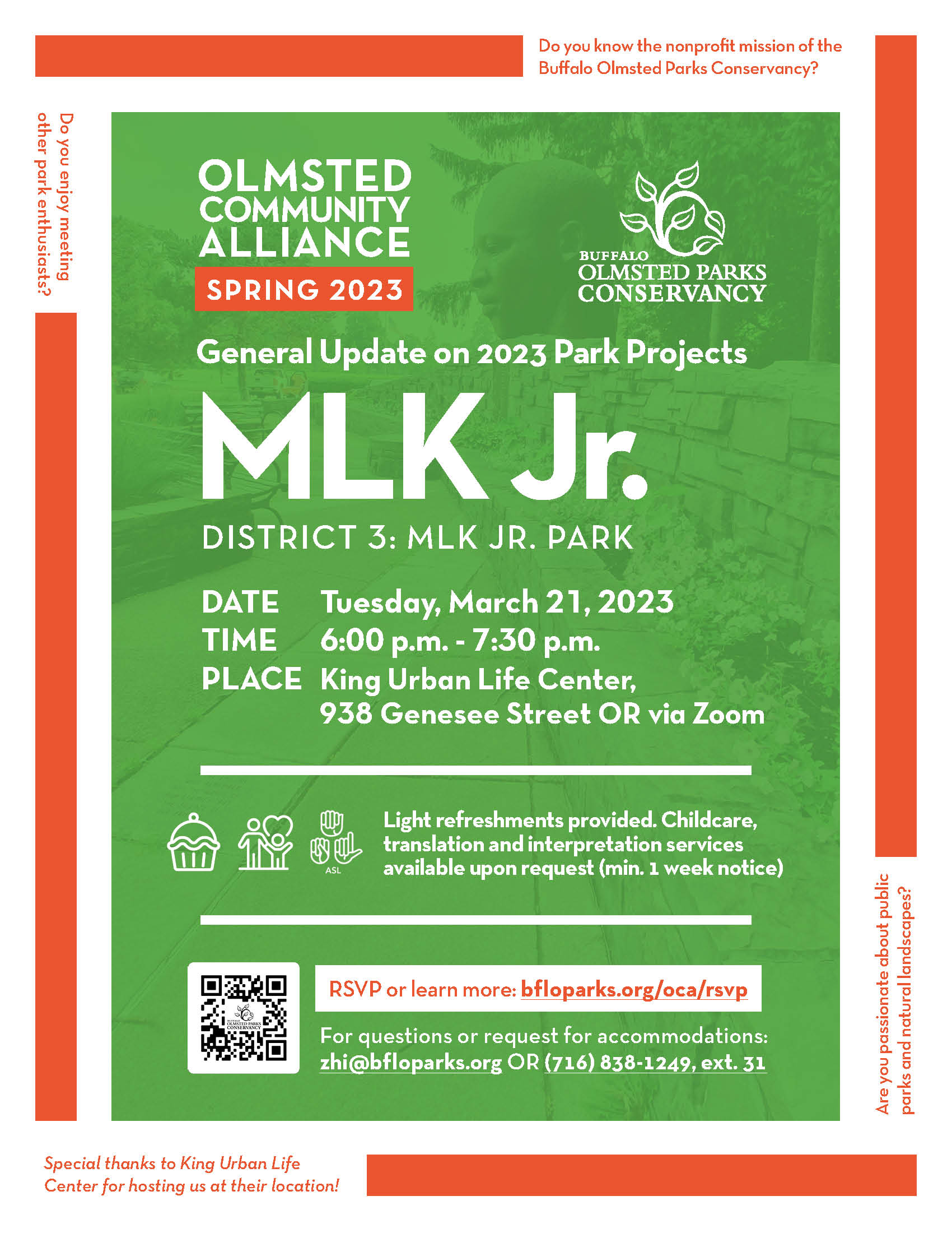 Flyer of the MLK Jr. District Meeting on March 21, 2023